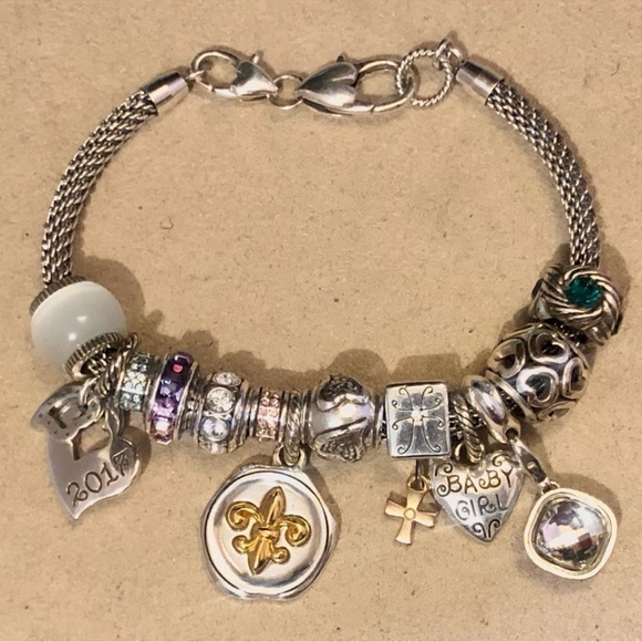 Brighton Beverly Glam bracelet Silver mesh Holds charms, beads, & stoppers - Picture 6 of 10